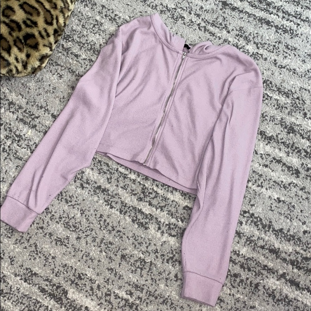 lavender cropped zip jacket !